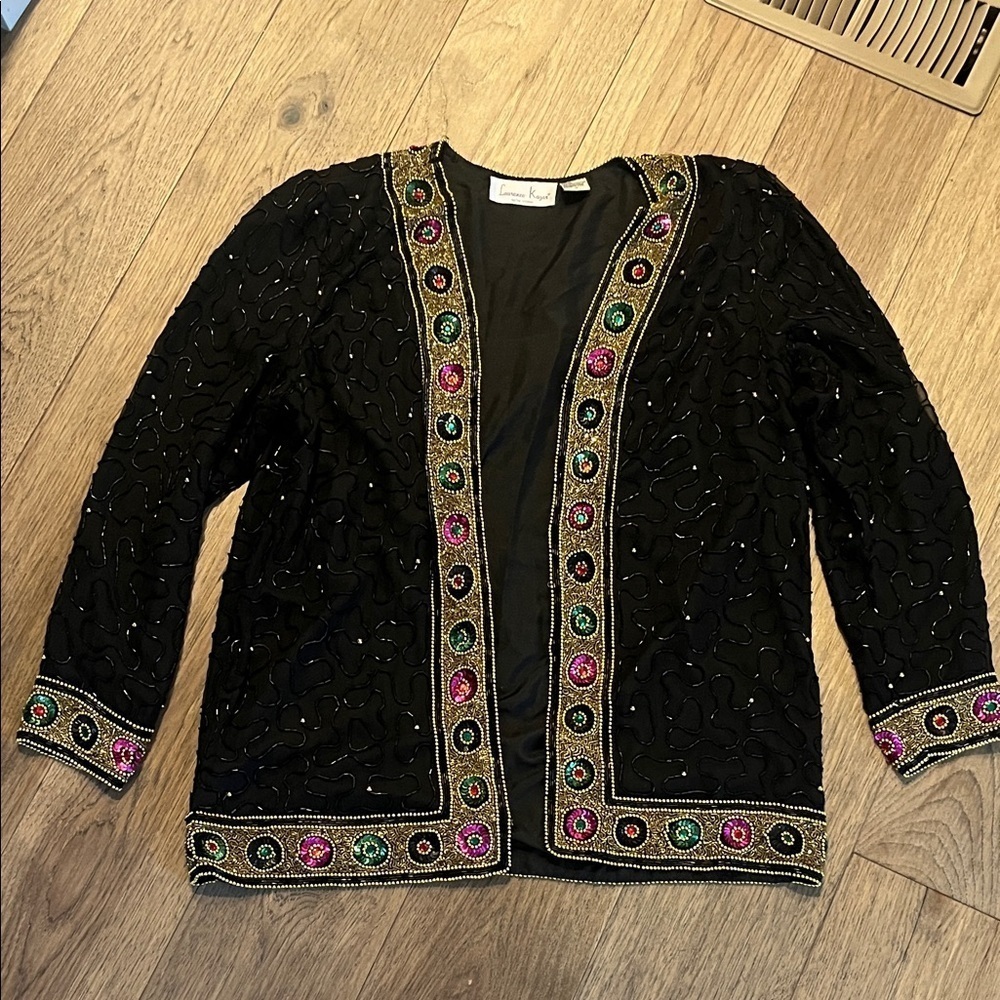 LAURENCE KAZAR beaded top, size medium